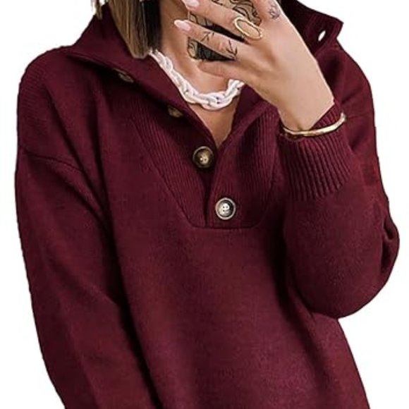 KIRUNDO 2023 Fall Winter Women's Long Sleeve Turtleneck Sweater Dress Button Dow - Picture 2 of 6